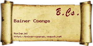 Bainer Csenge névjegykártya